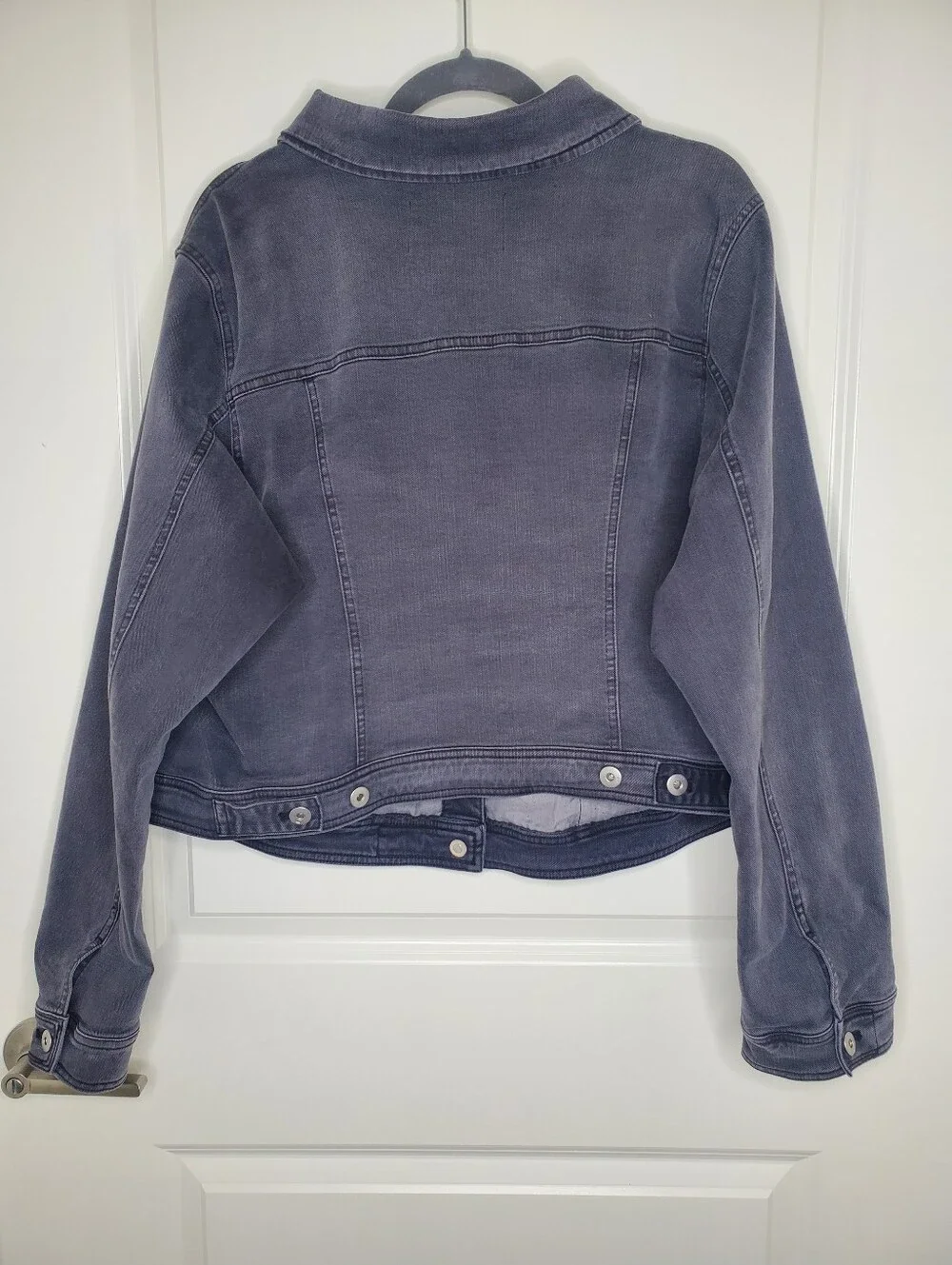 Anthropologie Pilcro And The Letterpress Black Classic Button Front Denim Jacket - Picture 6 of 9